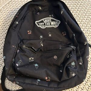 Vans Black Backpack with Floral Design